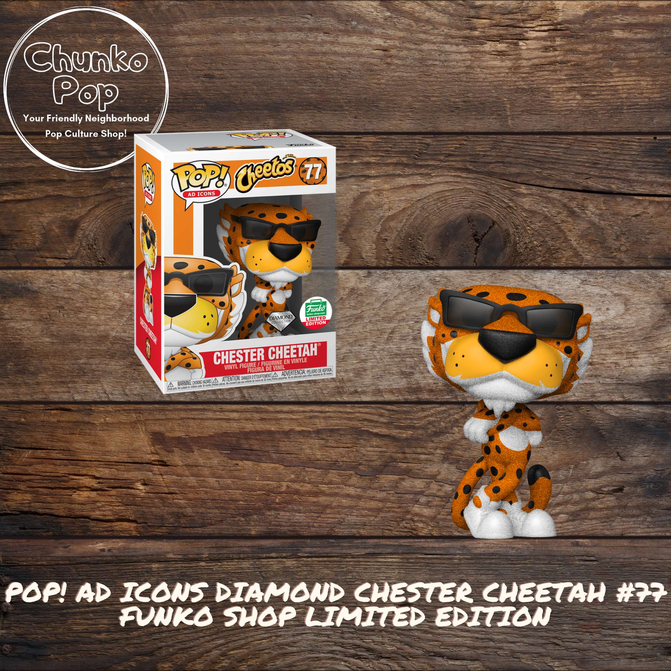 Cheetos Diamond Chester Cheetah Funko Pop #77 Funko Shop Exclusive Brand  New!