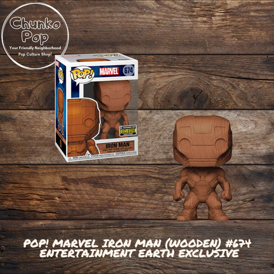 Pop! Marvel Iron Man (Wooden) #674 Entertainment Earth Exclusive
