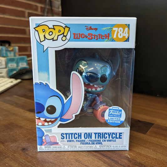 Pop! Disney Lilo And Stitch, Stitch On Tricycle #784 Funko Shop Limited Edition
