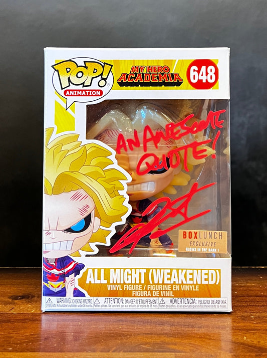 Pop! Animation My Hero Academia All Might (Weakened) GITD BoxLunch Exclusive Autographed With COA #648