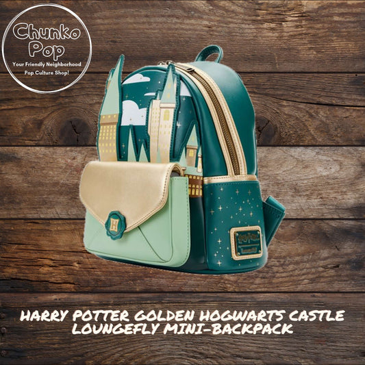 Harry Potter Golden Hogwarts Castle Loungefly Mini-Backpack