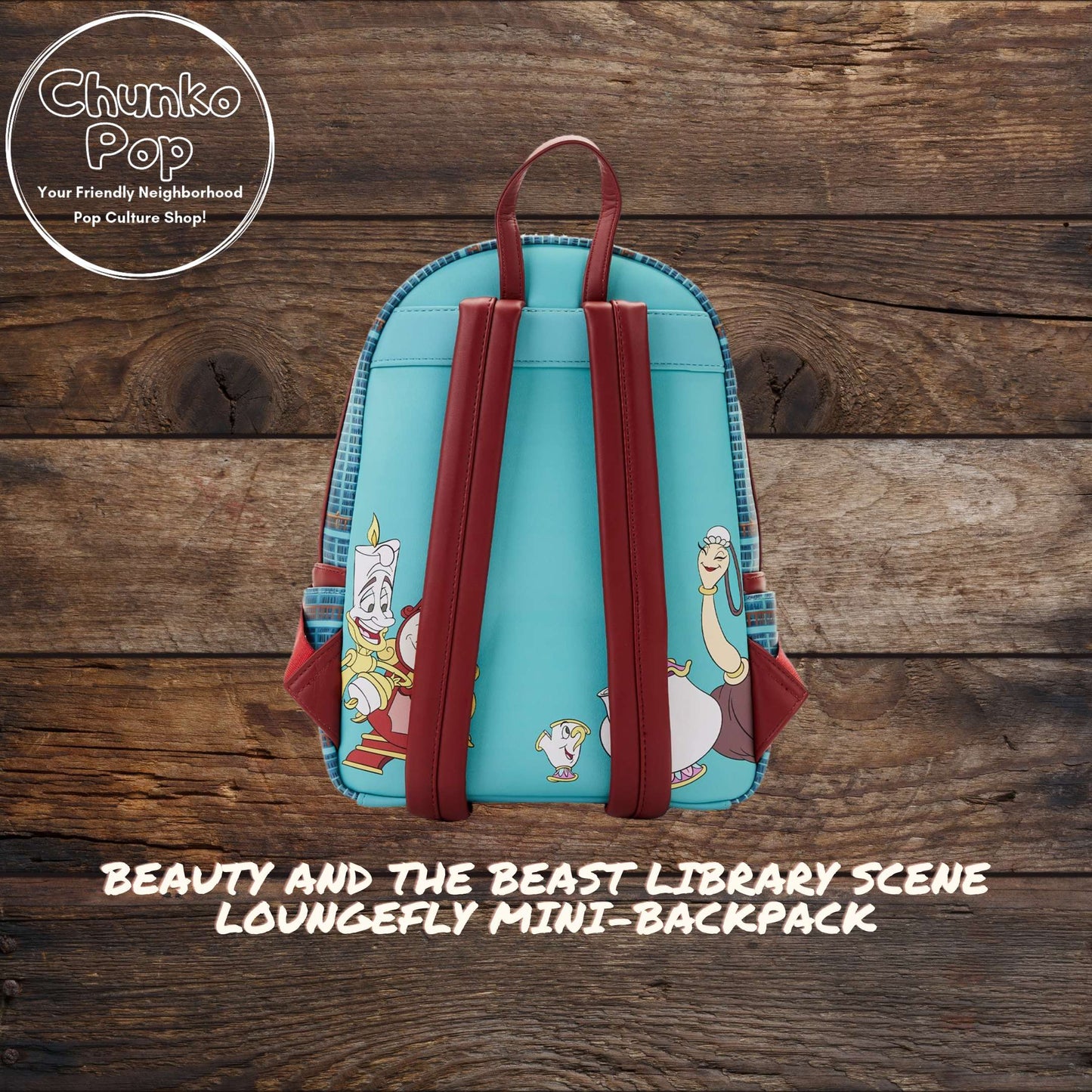 Beauty and the Beast Library Scene LoungeFly Mini-Backpack